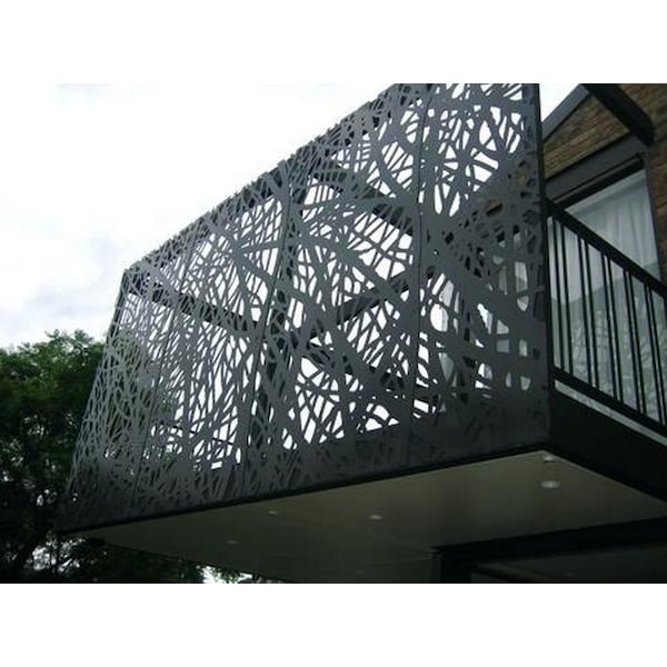 LaserCut Metal Privacy Fence, SunFlower, Black, 24 X 48/pc